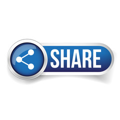 Wall Mural - Share button vector blue