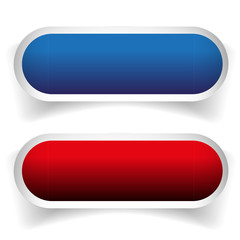 Canvas Print - Empty button set blue and red