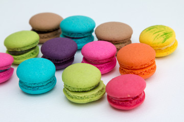 Colorful macaron  on white background