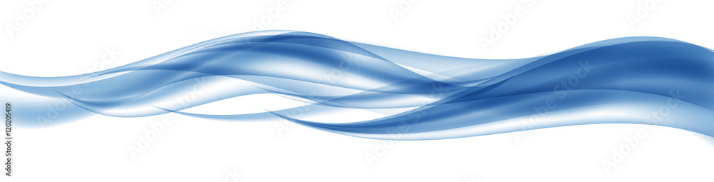 Abstract Blue Wave Set on Transparent  Background. Vector Illust - obrazy, fototapety, plakaty 