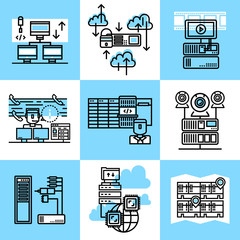 Wall Mural - Datacenter Linear Concept