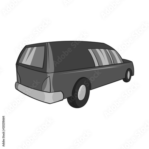 Fotografie, Obraz Hearse icon in black monochrome style isolated on white background