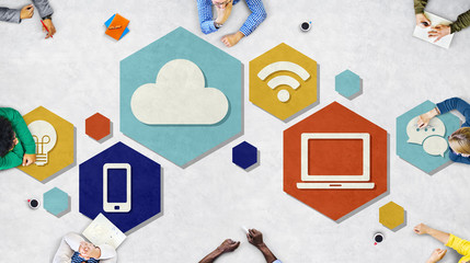 Wall Mural - cloud technology internet online graphic concept