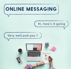 Wall Mural - social network speech bubble text graphic concept