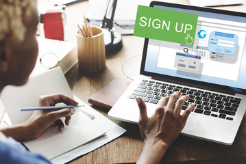 Poster - sign-in sign-up join registry membership concept