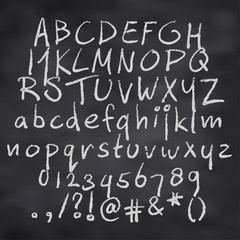 vector illustration of alphabet in chalk