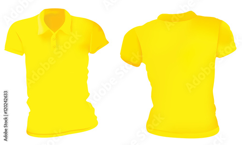 Women Yellow Polo Shirts Template Stock Vector | Adobe Stock