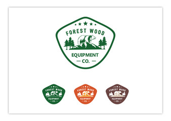 Wall Mural - bear in the forest wood