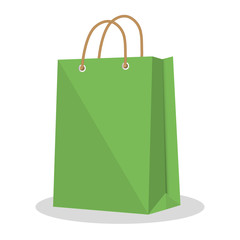 Canvas Print - icon bag green shop paper design vector illustration eps 10