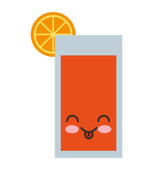 orange juice cocktail kawaii style vector illustration design