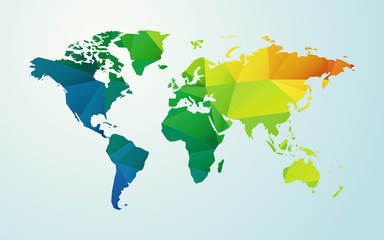 Wall Mural - modern map of world color geometric shape background