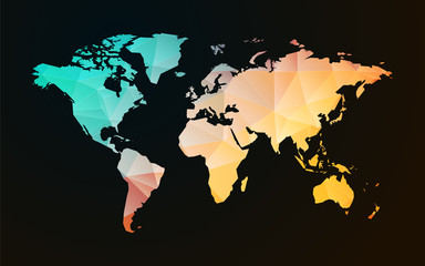 Wall Mural - modern world map pastel geometric shape