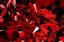 Red Diamond And Crystal Close-Up Texture Background 3d Rendering