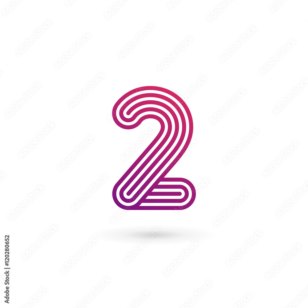 Number 2 logo icon design template elements - obrazy, fototapety, plakaty 