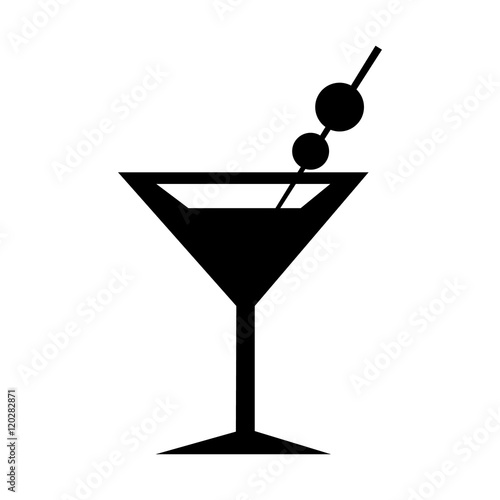 Cuadros en Lienzo Martini Glass Icon. Silhouette vector illustration