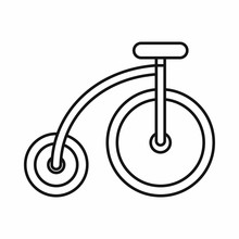 Highwheel Bike Icon In Outline Style On A White Background Vector Illustration