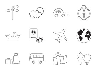 Travel vector icon set.