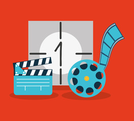 Canvas Print - cinema entertainment flat icon vector illustration design