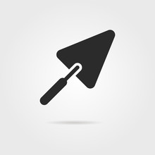 Black Trowel Icon With Shadow