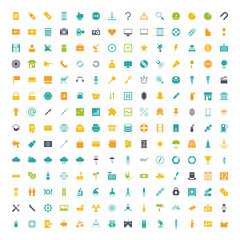 Wall Mural - flat design icons for business, technology, industrial