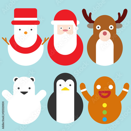 Merry Christmas Collection Set Flat Design For Business Financial