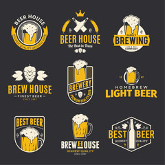 Wall Mural - Vector color beer logo, icons and design elements