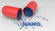 © dandesign86 - 3D illustration of Nano Medicine concept with nano written from the beads within the medicine capsule