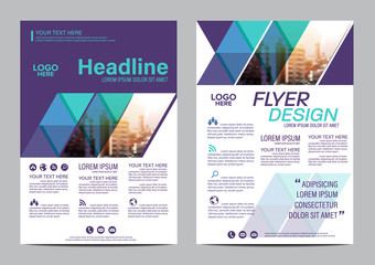 Wall Mural - Modern Flat Brochure Layout design template. Annual Report Flyer Leaflet cover Presentation Modern background. illustration vector in A4 size