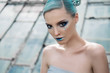 © gorodnitskaya - beautiful girl with blue make-up and hair