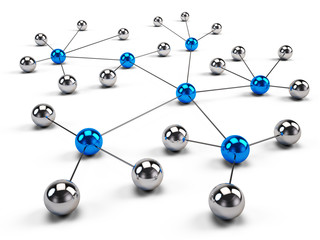 concept of network, social media, internet communication. 3d illustration