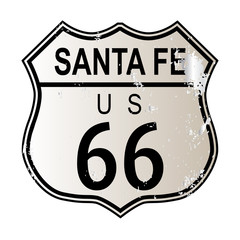 Poster - Santa Fe Route 66 Highway Sign