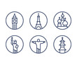 Landmarks icons set