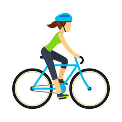 Wall Mural - Woman riding bicycle