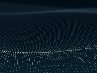 Wall Mural - 3d illustration. points waves concept of technological abstract background.