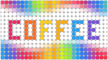 Colored Dotted Mosaic Background With COFFEE Text
