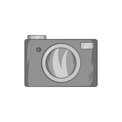 Wall Mural - Camera icon in black monochrome style isolated on white background. Shooting symbol vector illustration