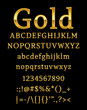 3d illustration of shine gold letter on black background