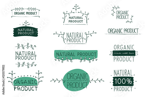 Photographie Vector signs Natural and Organic product which show idea of ecology, naturality,