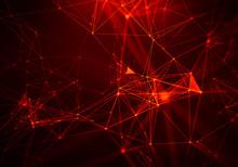 Abstract Fire Red Geometrical Background ..Futuristic Technology Style. Neon Sign . HUD Element . Elegant . Big Data Visualization .
