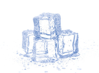 Wall Mural - ice cubes isolated on white