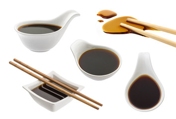 Canvas Print - Soy sauce isolated on white