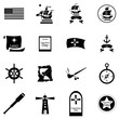 Columbus Day icons set in cartoon style. set collection. Celebrate Columbus Day vector illustration