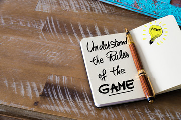 Wall Mural - written text understand the rules of the game