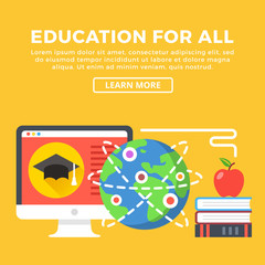 Wall Mural - education for all concept. modern graphic elements for web banners, infographics, web design, printe