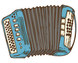 Blue Russian Bayan or Accordion