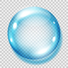 Wall Mural - Transparent light blue sphere. Transparency only in vector file