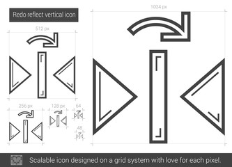 Poster - Redo reflect vertical line icon.