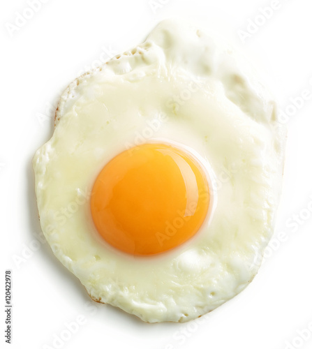 Fried Egg On White Background Wall Mural Yolk Wallpaper Murals Images, Photos, Reviews