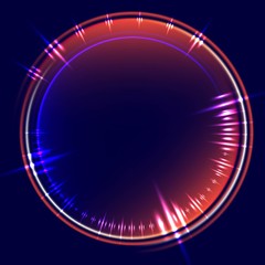 Sticker - Abstract background with glowing circle frame.