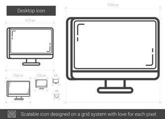 Wall Mural - Desktop line icon.